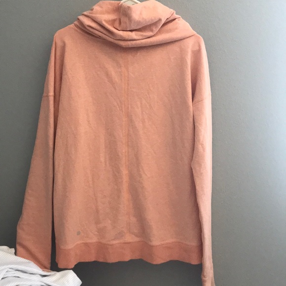 Lululemon Stress Less Heathered Orange Cowl Neck - Picture 4 of 10